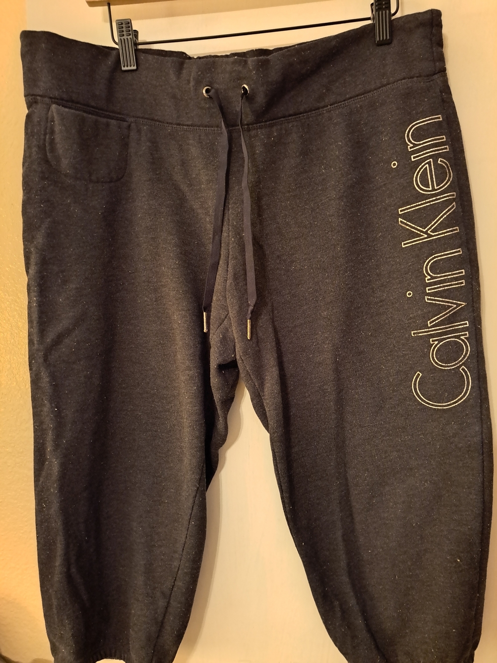 Calvin Klein Charcoal Gray Drawstring Capri Jogger Sweatpants